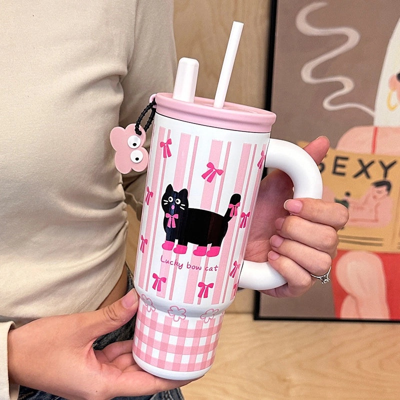 Stylish Cat Letter Stainless Steel Thermos Cup 1 Piece | Drinkware & Tumblers