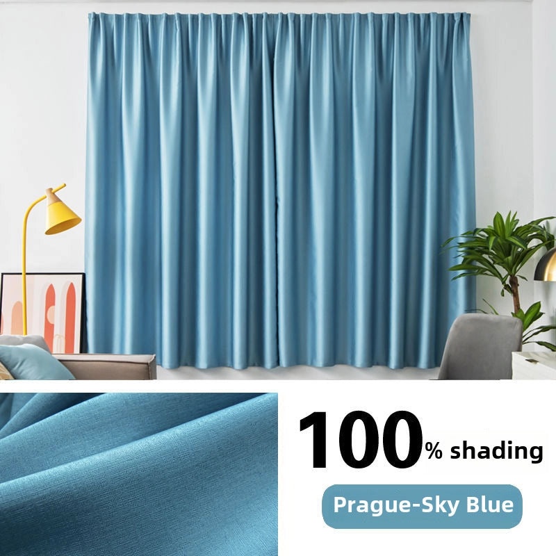 Blackout Curtain for Bedroom 100% Full Shading Self-adhesive Non-perforated Heat Insulation Sunshade Cloth|Home Decor & Window Treatments
