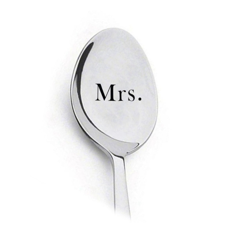 Trendy Engraved Stainless Steel Spoon|Kitchen Utensils & Dining Accessories