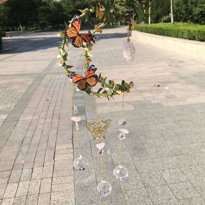 Moonlit Pastoral Crystal Wind Chime | Outdoor Decor