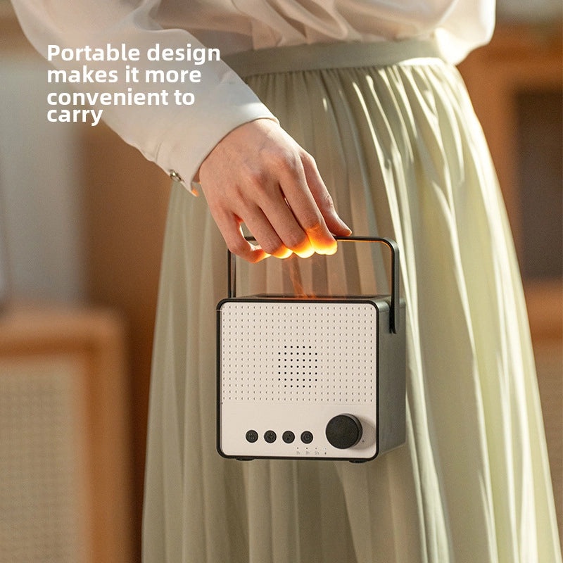 Flame Shape Aromatherapy Diffuser Colorful LED Lamp Silent Humidifier Portable Wireless Bluetooth Speaker | Home & Living