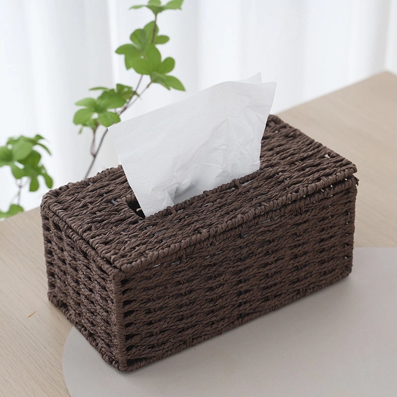 Handwoven Rattan Tissue Box Nordic Pastoral Style Simple Creative Storage for Toilet Living Room|Home Decor Storage