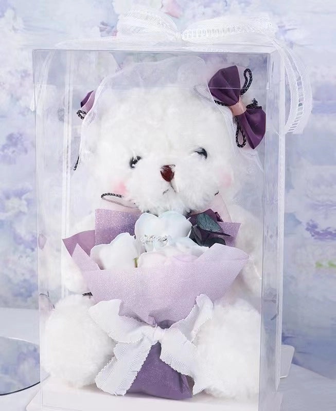 Soap Flower Bear Gift Box Romantic 520 Valentine's Day Birthday Present Adorable Teddy Bear Doll|Gifts & Accessories