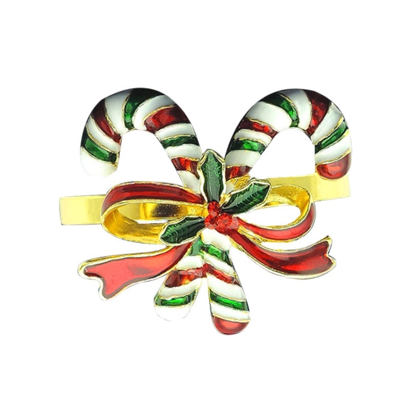 Christmas Cartoon Santa Claus Alloy Napkin Ring Casual Elegant Holiday Table Decor | Holiday Tableware