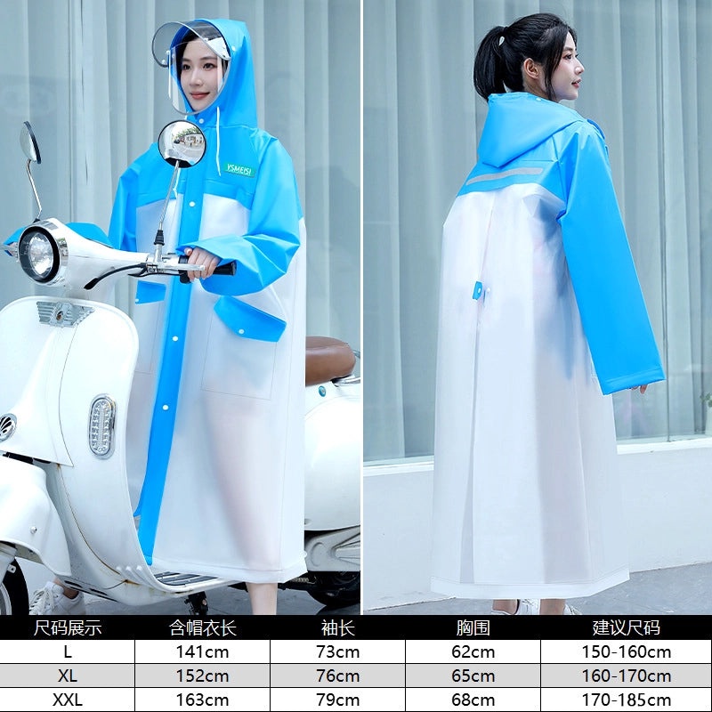 Unisex Electric Vehicle Waterproof Raincoat Hooded Poncho Long Full-Body Stormproof Outdoor Riding Gear|Outdoor & Sports Accessories
