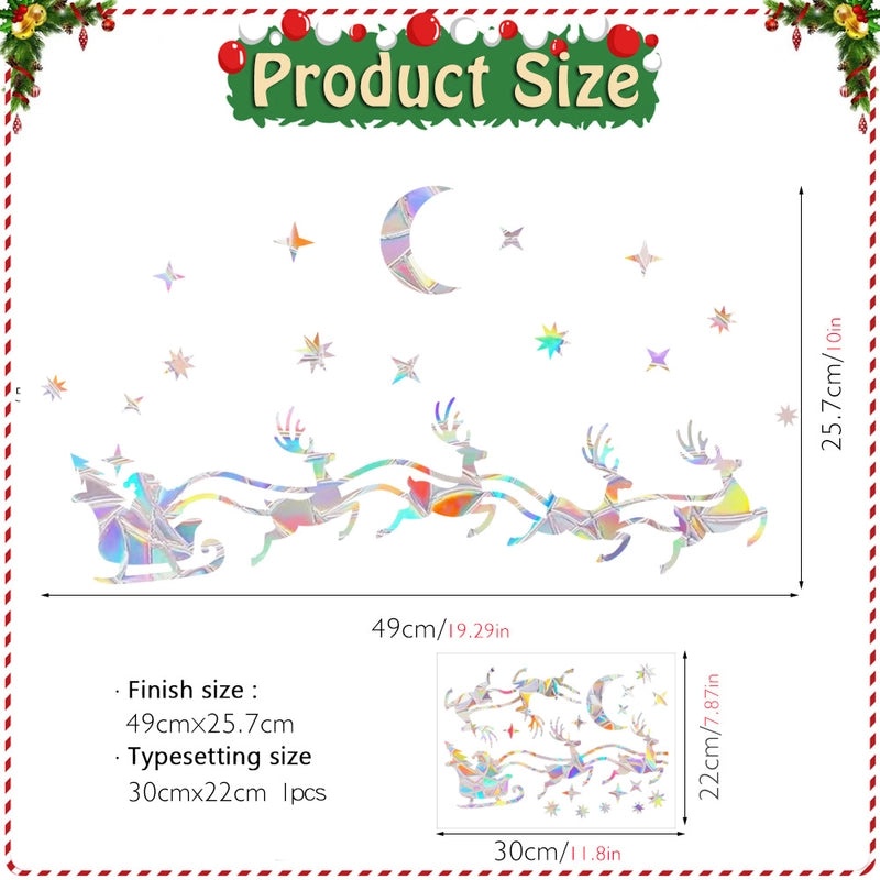 Christmas PVC Glass Window Decals Snowflake Tree Holiday Decor