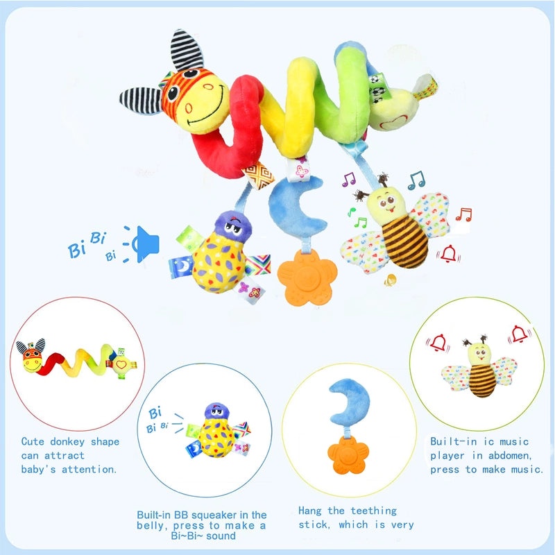 Baby Donkey Insect Plush Hanging Bell Toy for Newborns Pacifying Crib Mobile Accessory|Baby Toys & Pacifiers