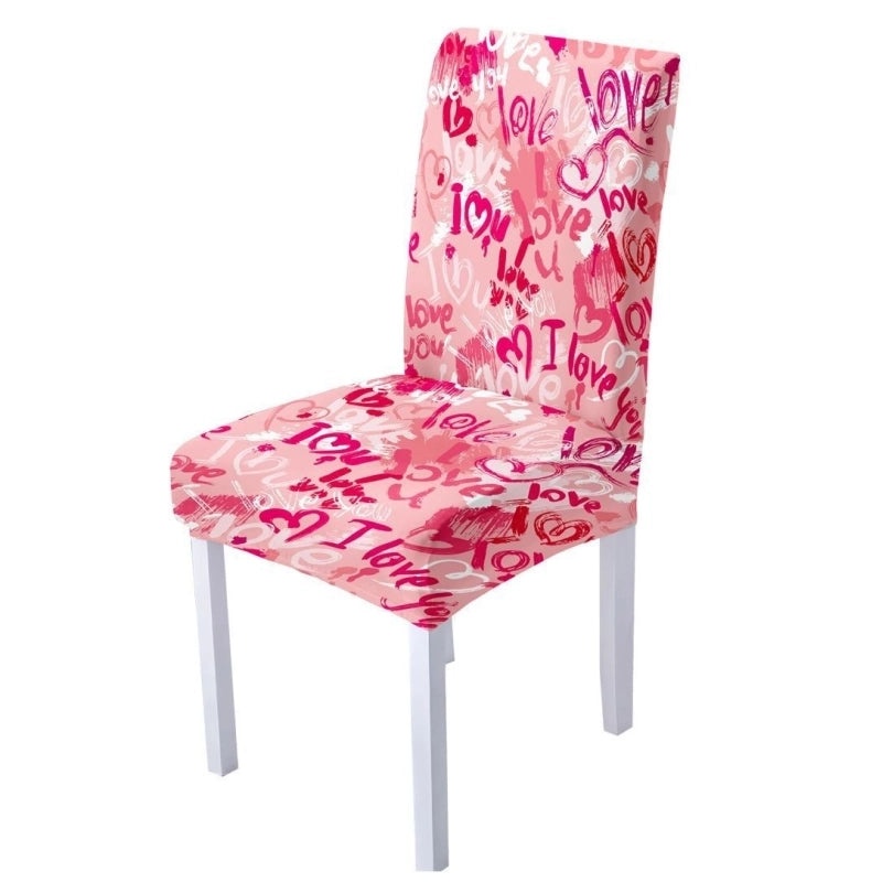 Romantic Valentine’s Day Heart-Shaped Polyester Chair Cover|Home Decor