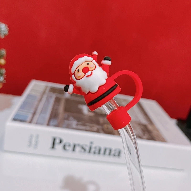 Christmas Santa Claus Fruit Silicone Straw Cap 1 Pc | Drink Accessories