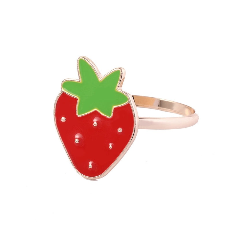 Cartoon Cherry Banana Alloy Napkin Ring for Casual Elegant Table Setting | Home Decor Tableware