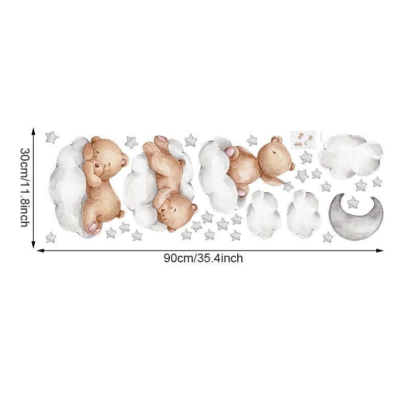 Cartoon Watercolor Animal Wall Stickers for Kids Room Self-adhesive PVC Rabbit Baby Nursery Decor|Kids Room Decor