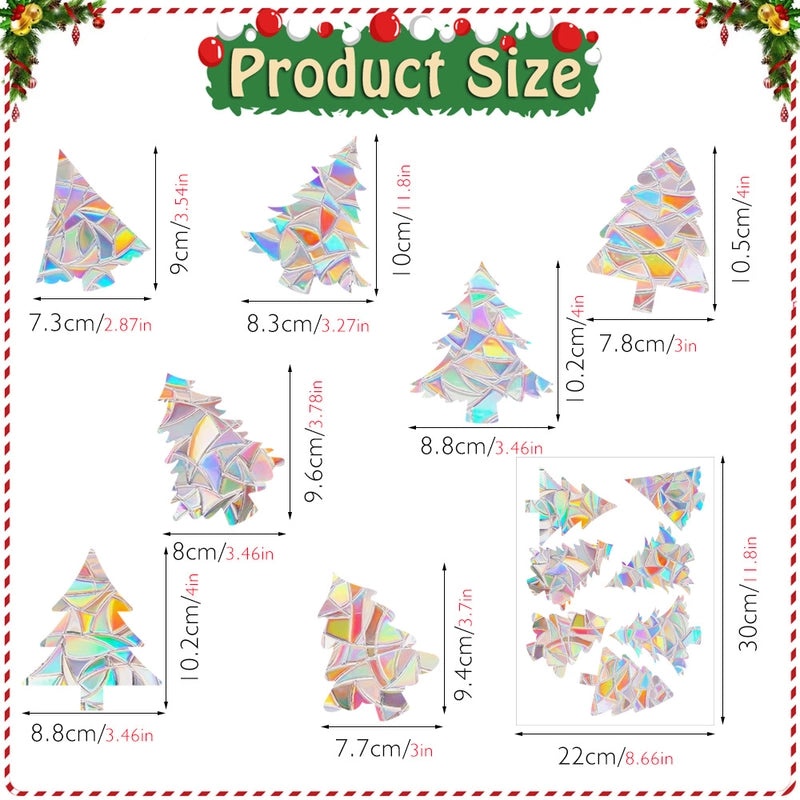 Christmas PVC Glass Window Decals Snowflake Tree Holiday Decor