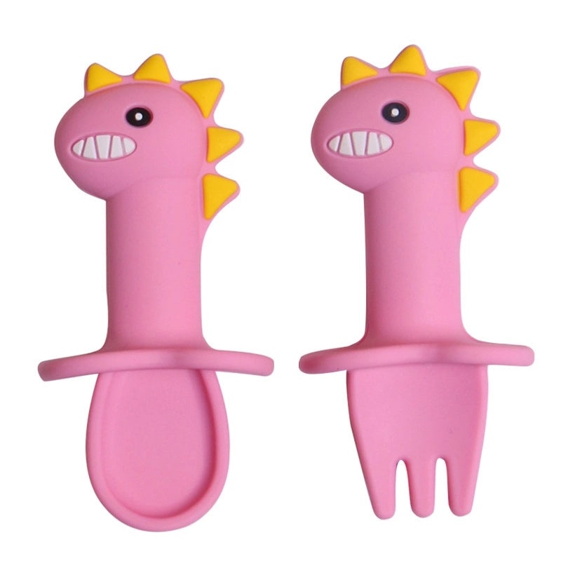 Adorable Dinosaur Silicone Spoon and Plate Set for Kids | Baby & Kids Tableware