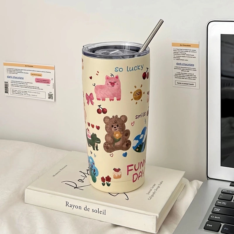 Adorable Animal Stainless Steel Thermos Bottle 304 Quality | Drinkware & Travel Mugs