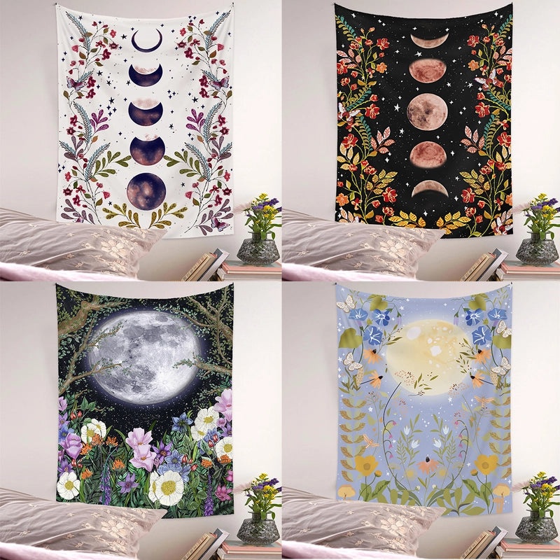 Bohemian Moon Phase Wall Hanging Tapestry | Home Decor