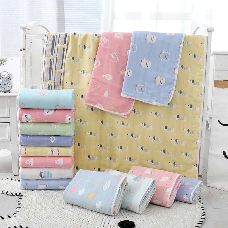 Soft Cotton Gauze Baby Bath Towel 110x110cm Wrap Jacquard Quilt Spring Summer|Baby Bath Towels & Quilts
