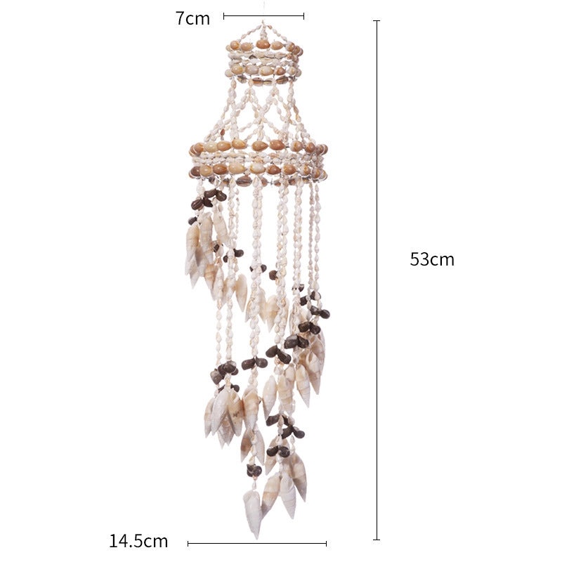 Coastal Geometric Shell Wind Chime with Artificial Decorations|Home Decor Wind Chimes