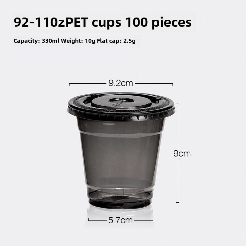 Disposable Black PET Plastic Coffee Cup with Lid for Iced Drinks | Beverage Cups & Accessories