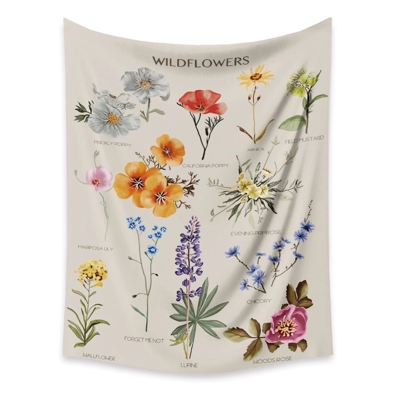 Vintage Floral Botanical Tapestry Wall Hanging|Home Decor & Wall Art