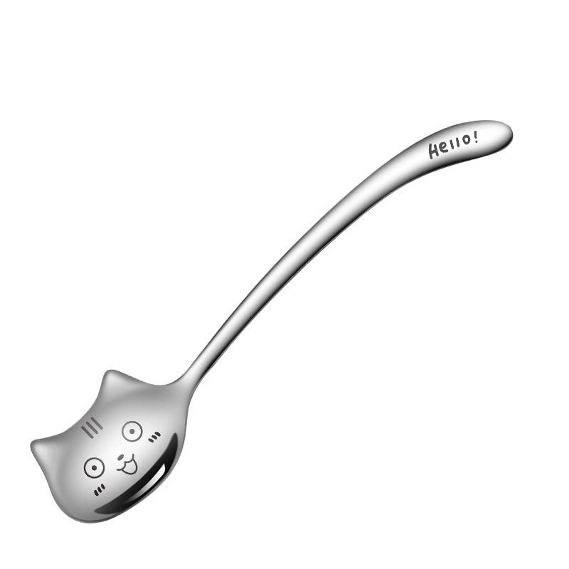 Adorable Cat Design 304 Stainless Steel Spoon Single Piece|Kitchen Utensils
