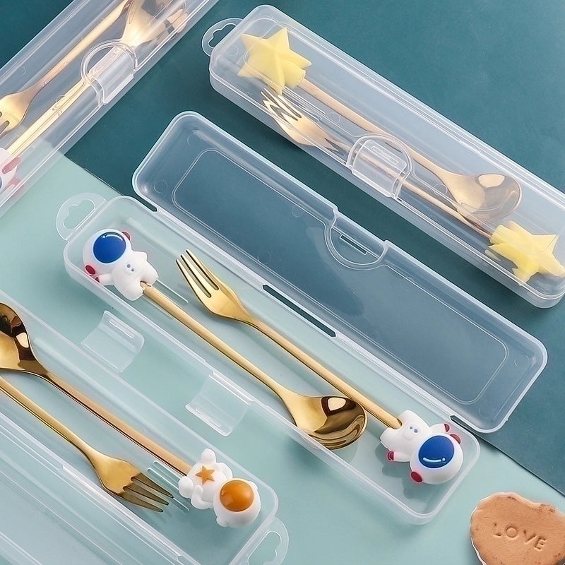 Festive Animal Santa Claus Stainless Steel Cutlery Set 2 Pieces|Kitchen & Dining Tableware