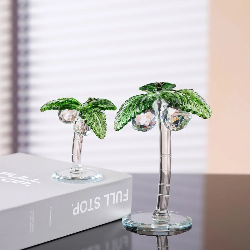 Minimalist Coconut Tree Crystal Ornament | Home Decor & Artificial Decorations