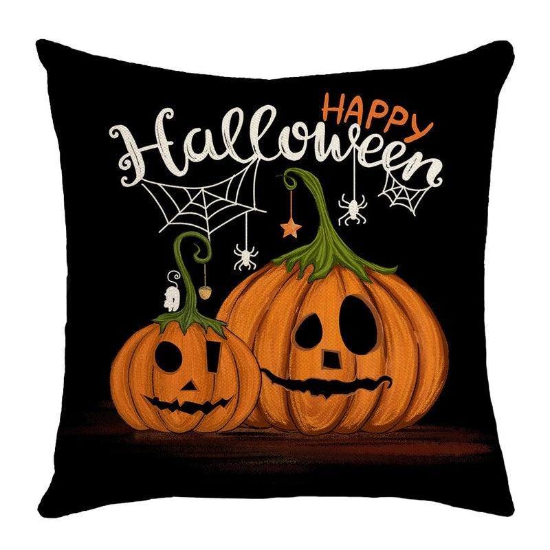 Halloween Minimalist Pumpkin Ghost Linen Pillow Covers for Couch Sofa Decor | Home Decor Pillows