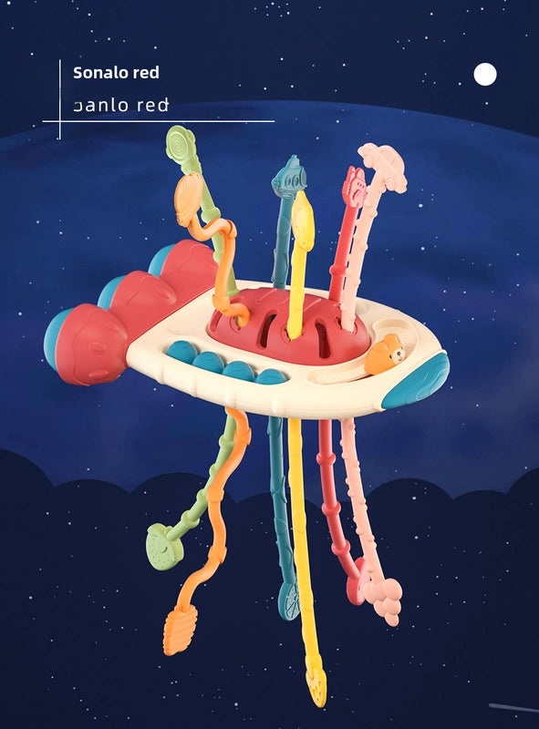 Baby Puzzle Early Learning Finger Flying Saucer Pull Rope Toy for Fine Motor Skill Development 3-6 Months|Baby Development Toys