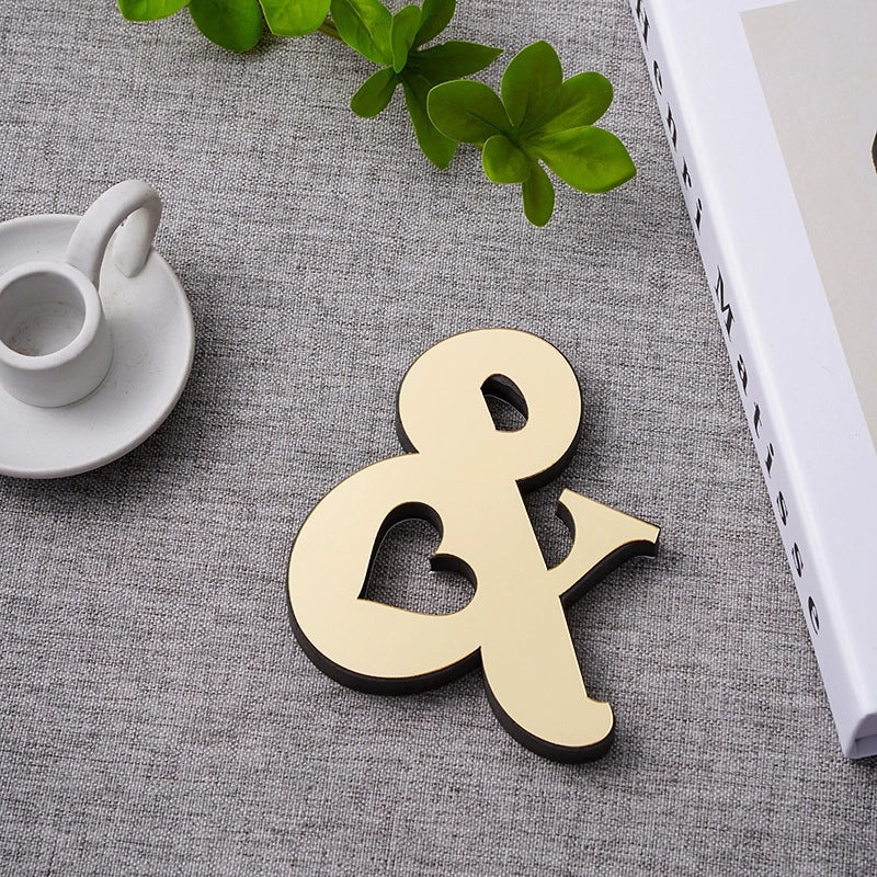 Golden Acrylic Mirror Letters Wall Decal EVA Foam Art Creative Home Decor | Home Decor & Wall Stickers