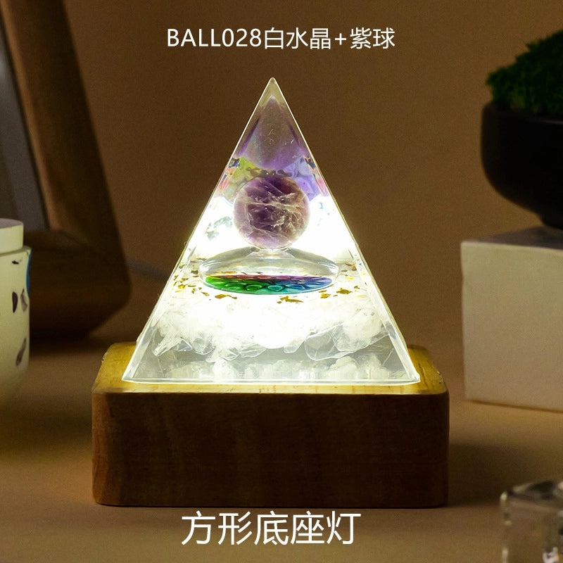 Minimalist Natural Crystal Pyramid Ornament Small Conical Decorative Crystal Piece|Home Decor Accessories