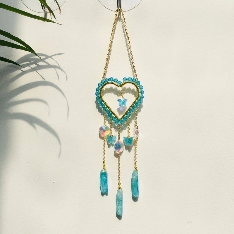 Elegant Heart Crystal Wind Chime for Home Decor|Home & Garden Decor