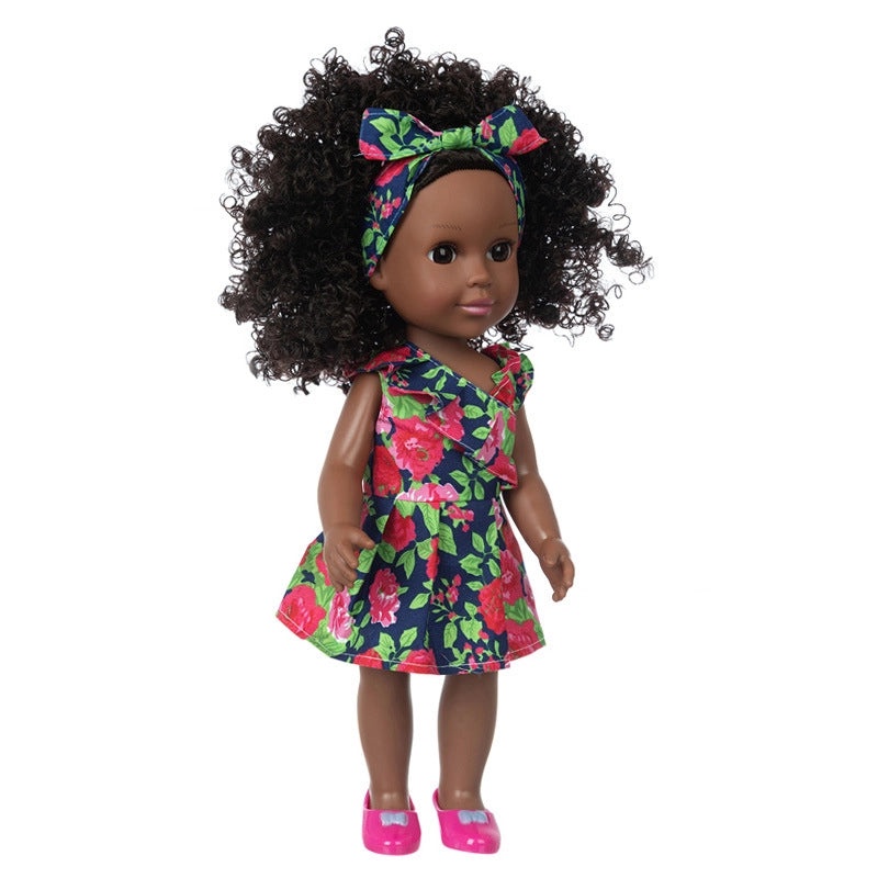 African Black Baby Doll 35cm Vinyl Toy with Explosive Head Dressing|Toys & Baby Dolls
