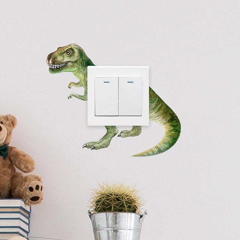 Adorable Dinosaur PVC Switch Wall Decal for Kids Room Decor|Kids Room Wall Decals