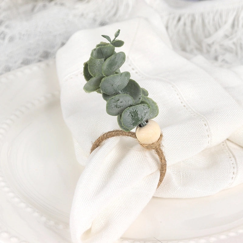 Rustic Leaf Design Cloth Napkin Ring Single Piece|Tableware & Napkin Rings