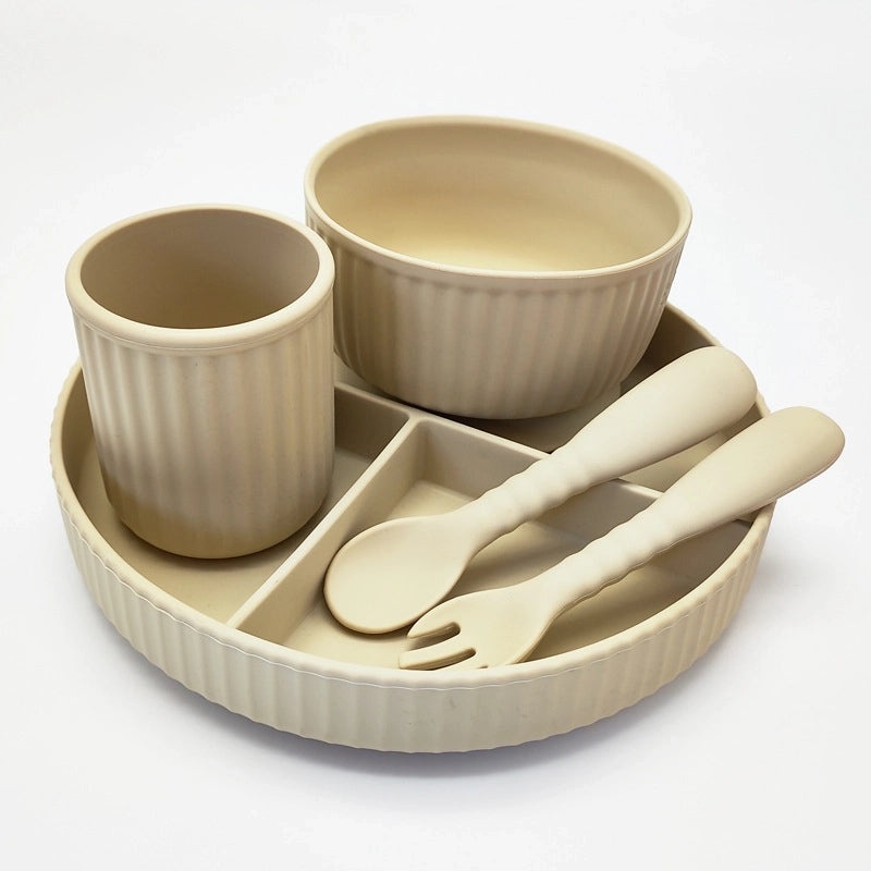 Chinoiserie Style Vacation Solid Color Silicone Tableware Set for Dining|Kitchen & Dining Tableware