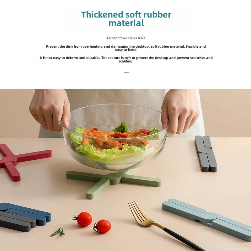 折叠硅胶餐垫防烫隔热软橡胶餐桌垫防滑碗垫家用|餐厨用品