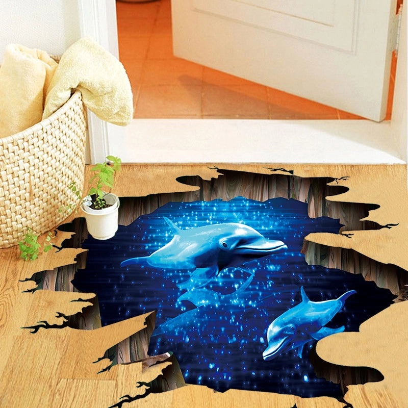 Dark Blue Phantom Dolphin Wall Decal for Home Decor|Wall Stickers