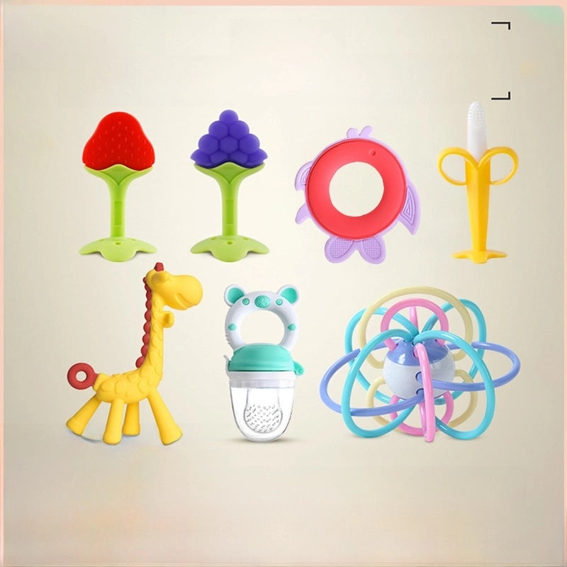 All England Baby Children's Teething Stick Fruit Gum Soothing Bite Toy Fawn Handheld Mushroom Head Ball | Baby Teething Toys & Accessories