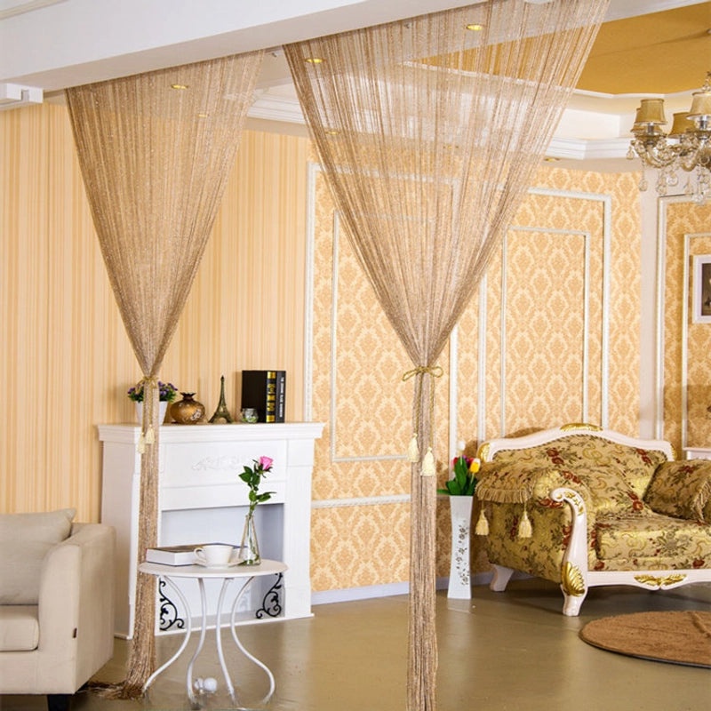 Korean Style Silver Thread Door Curtain 1x2M for Living Room Bedroom Partition Hanging Curtain|Home Decor Curtains