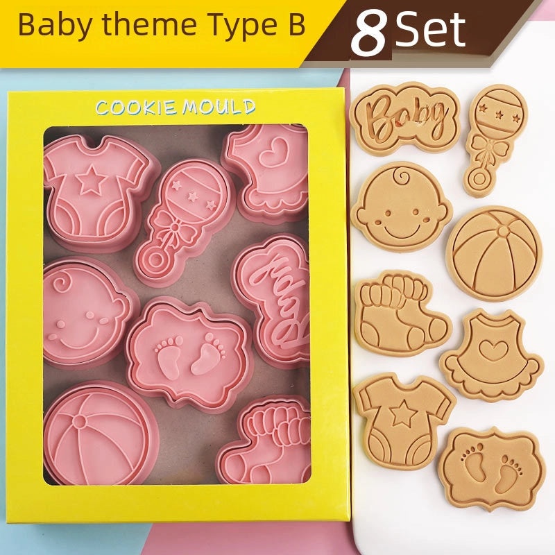 Baby Footprint Biscuit Mold Cartoon Baking Cookie Cutter Tool for Baby Shower Decor|Baking Supplies