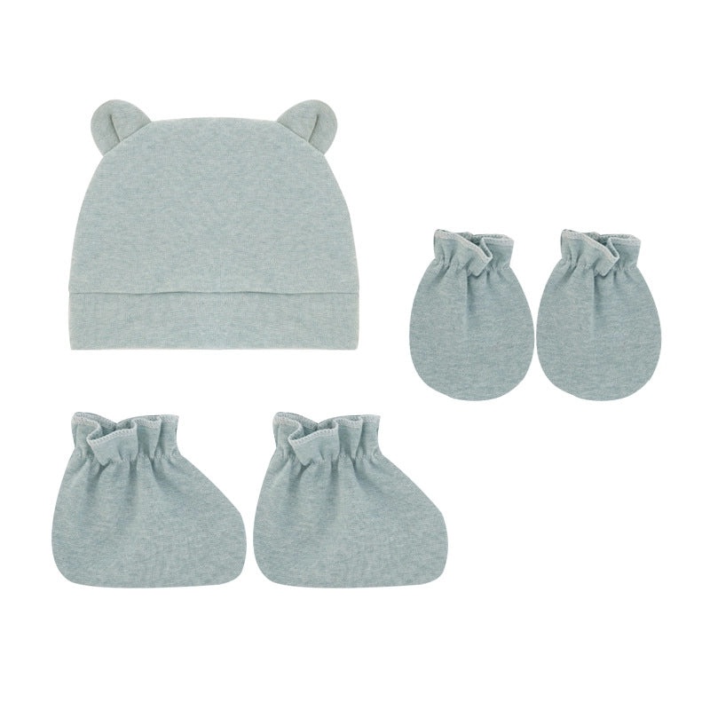 Newborn Baby 3 Piece Set Solid Color Hat Gloves and Foot Cover 0-3 Months|Baby Accessories