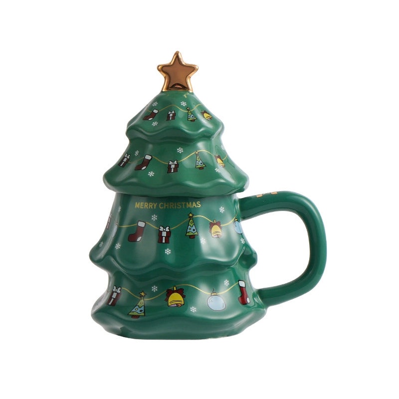 Christmas Tree Porcelain Water Bottle Christmas Vacation Theme | Kitchen & Dining