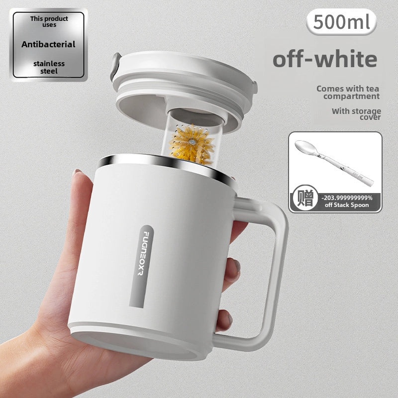 Stainless Steel Travel Mug With Lid And Spoon | Drinkware & Travel Cups