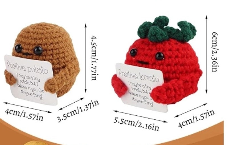 Handmade Wool Crocheted Cucumber Potato Doll Cute Funny Facial Expression Bag|Fashion Accessories