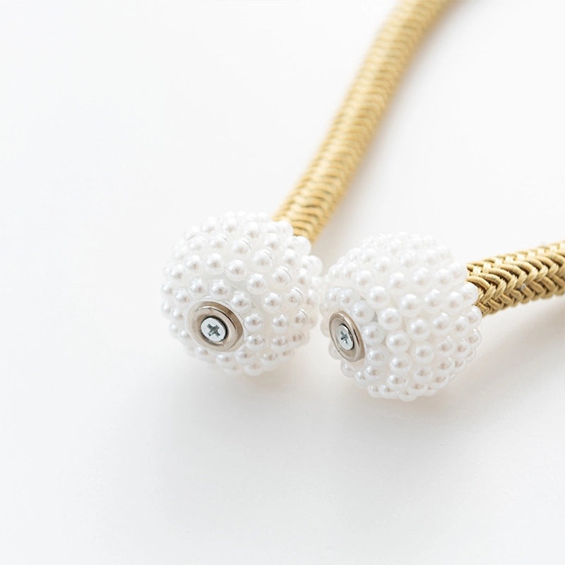 Affordable Pearl Magnetic Buckle Curtain Strap No Drilling Easy Install | Home Decor Curtain Accessories