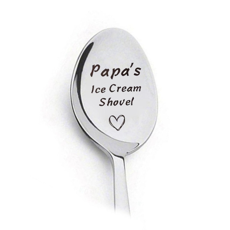 Trendy Engraved Stainless Steel Spoon|Kitchen Utensils & Dining Accessories