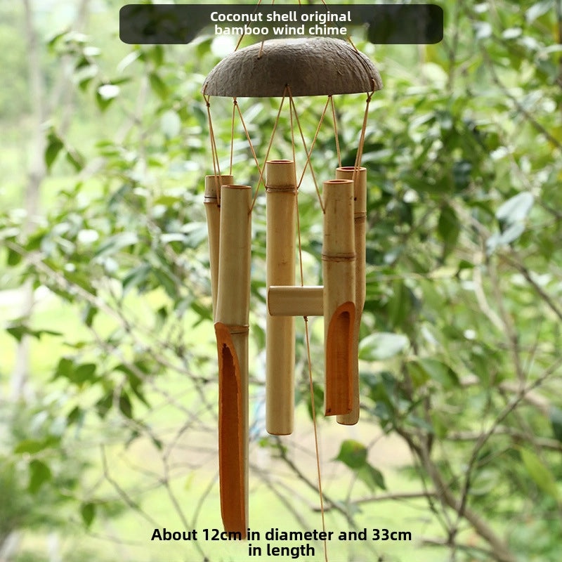 Bamboo Wind Chime Decorative Hanging Ornament Feng Shui Lucky Gift Bamboo Tube Bell | Home Decor