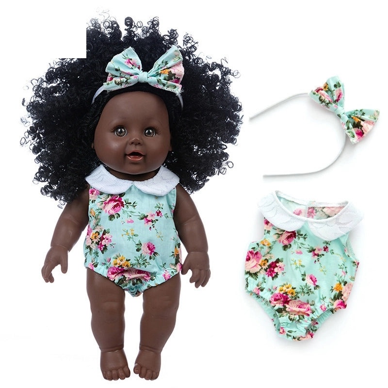 12 Inch African Baby Girl Doll Realistic Simulation Newborn Baby Doll|Dolls & Accessories