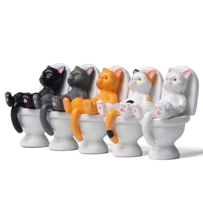 Cute Cartoon Cat Plastic Decoration 1 Piece | Home Decor & Accessories