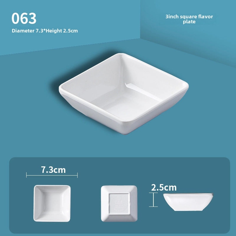 White Melamine Round Three-Compartment Sauce Dish Imitation Porcelain for Restaurant Hot Pot Serving|Kitchen & Dining Accessories